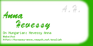 anna hevessy business card